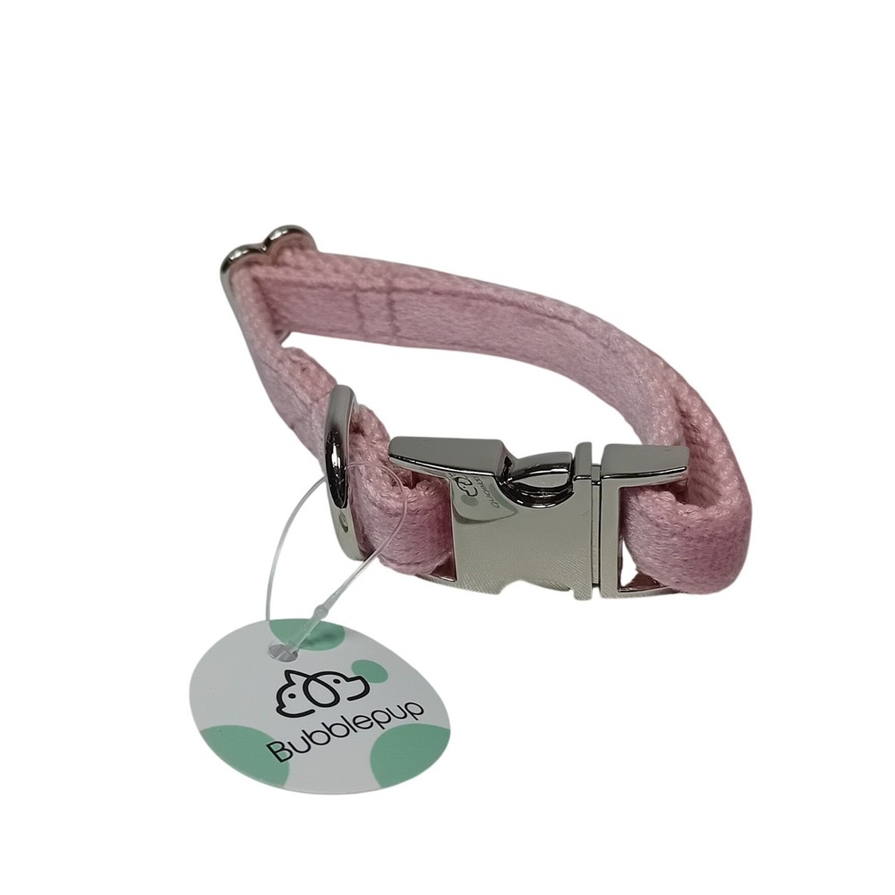 NEW Bubblepup Pink Velvet Dog Collar Pet‎ Small Metal Buckle Adjustable Luxury